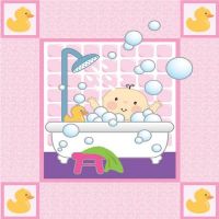 7242 01 Salina Yoon Kids! Baby Bath Pink Panel