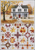 Rebecca Barker's Quiltscapes Note Card - Autumn Leaves