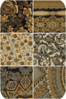 Florentine 3 Fat Quarter Bundle - 6 Fat Quarters - Pewter Colorstory