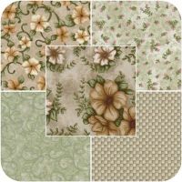 Vintage Rose Sage Green Fat Quarter Bundle