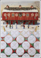 Rebecca Barker's Quiltscapes Note Card - Snowball