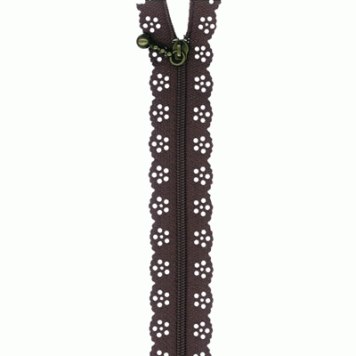Little Lacie Zipper - 8" length - Color:  Brown