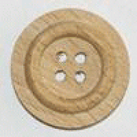 Wood Button Brown - 25 mm
