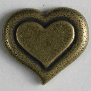 Antique Gold Heart Button - 20 mm