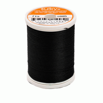 Sulky 12 wt. Cotton Thread - Black # 1005
