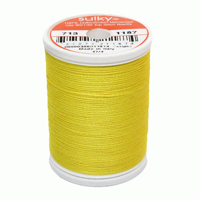 Sulky 12 wt. Cotton Thread - Mimosa Yellow # 1187