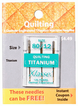 Klasse Sewing Machine Needles - Quilting Size 80/12