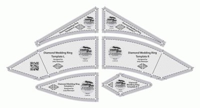 Diamond Wedding Ring Templates - Creative Grids Quilt Ruler - # CGRDIA
