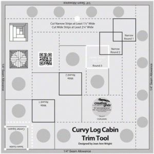 8" Curvy Log Cabin Trim Tool Creative Grids Quilt Ruler - # CGRJAW5