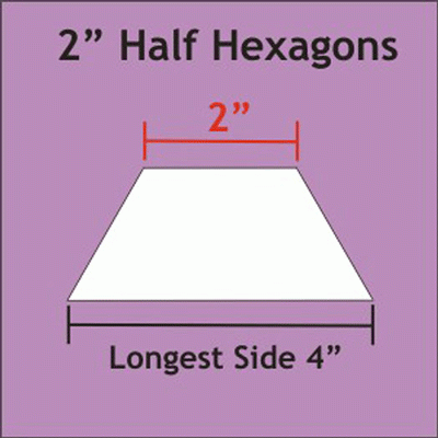 2" Half Hexagons - 50 Pc. - Paper Pieces