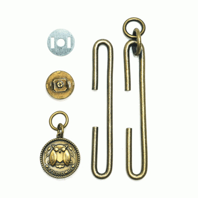 Slide Clasp - 2.75" (7 cm) Antique Gold Finish with Magnetic Snap - Small Size