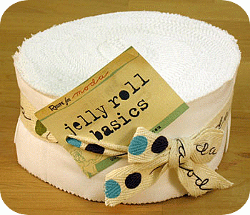 Bella Solids Jelly Roll ~ Bleached White