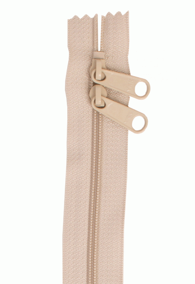 Double Slide Zipper - 30" length - Color:  Natural