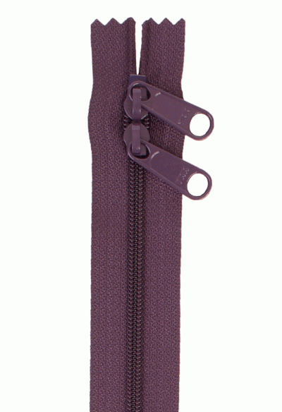 Double Slide Zipper - 30" length - Color:  Eggplant