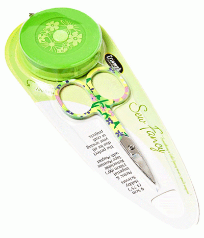 Sew Fancy Duo Hobby Scissors and Measuring Tape Set - Green