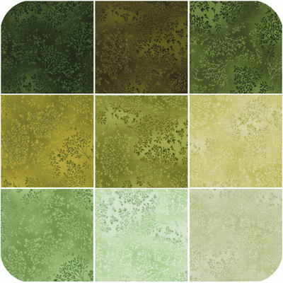 Fusions - Green - Mini Fat Quarter Bundle