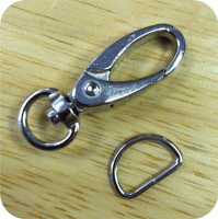 Lobster Claw Clip and 1/2" D-ring Set - Silver Metal