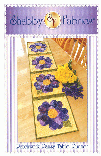 Patchwork Pansy - table runner pattern *