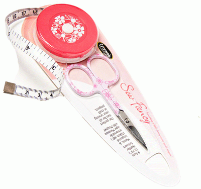 Sew Fancy Duo Hobby Scissors and Measuring Tape Set - Pink