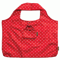 Meori Reusable Pocket Shopper - Hibiscus Red / Dots